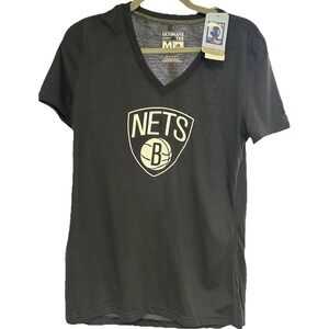 Women's  Brooklyn Nets  Basketball  T Shirt Tee Nets Ladies Medium‎ Black/White
